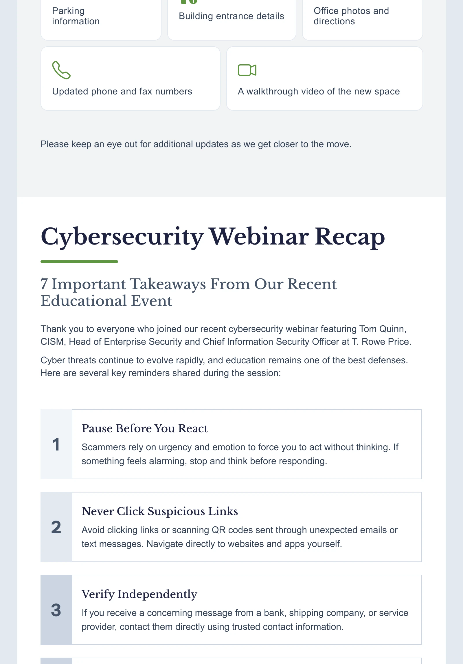 Quarterly Update · Email