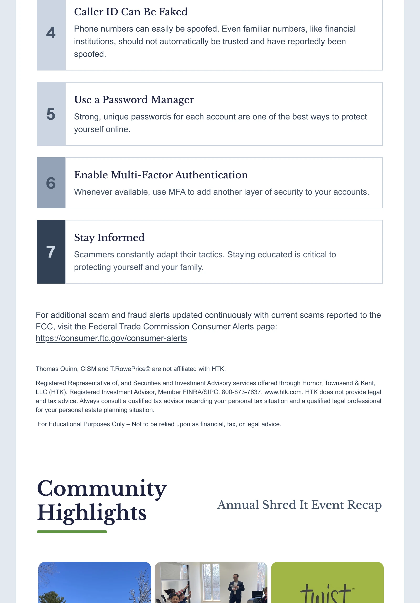 Quarterly Update · Email